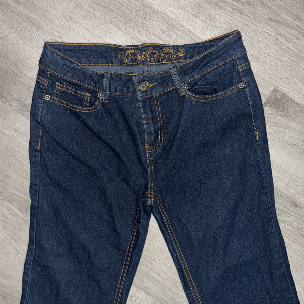 Wax Jean Women's Boot Cut Jeans - Dark Blue - Picture 3 of 5